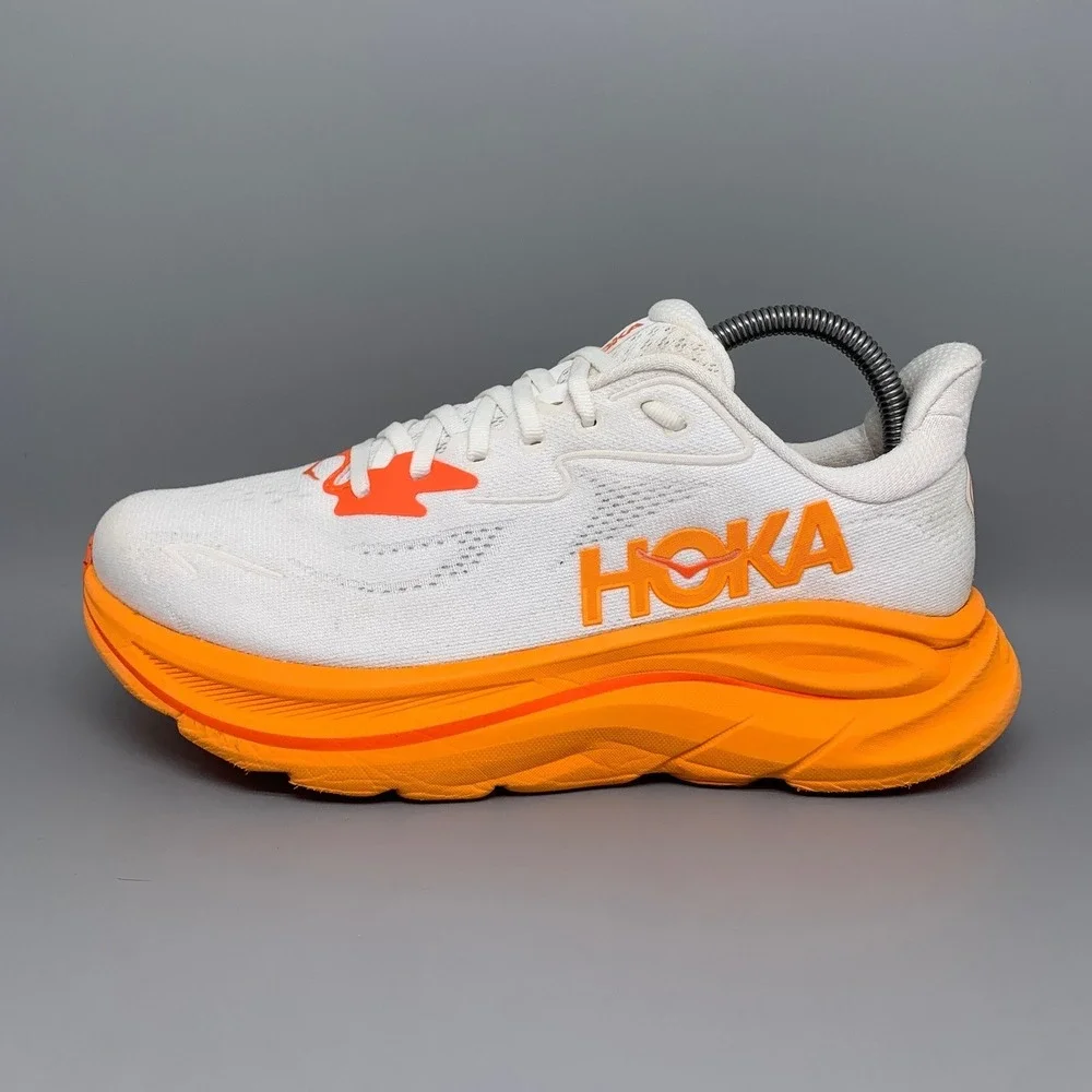 Hoka One Clifton 10 White Orange Running Shoes Women's Sz 8.5B - Picture 8 of 10